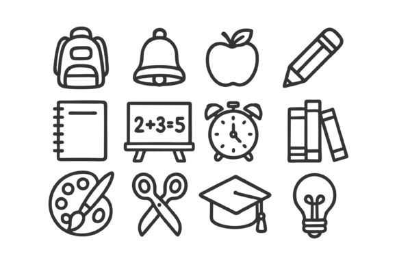 Collection of Icons School and Education: A Strategic Asset for Visual Communication