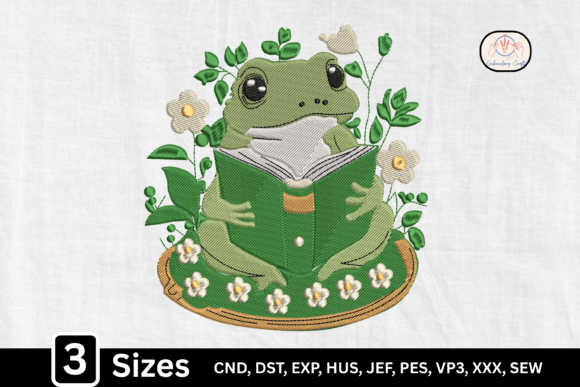 Cottagecore Cute Frog Reading Book Design