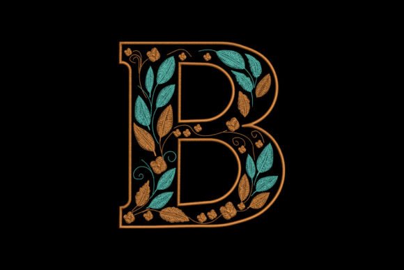 Floral Alphabet Letter B: Elevating Fabric Projects with Embroidery Charm