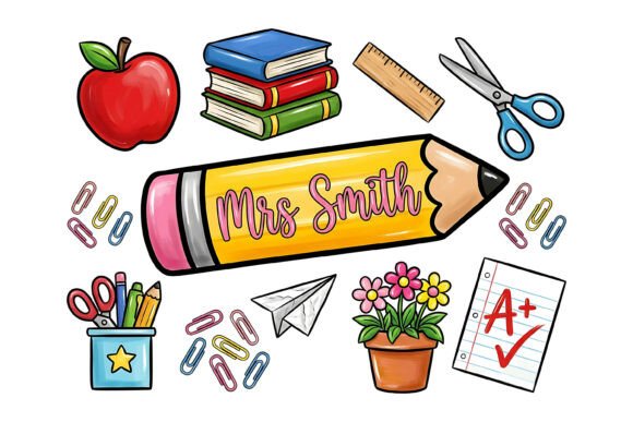 Personalized Teacher Pencil PNG: Elevating Educational Branding and Classroom Aesthetics