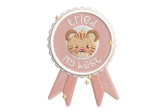 Tried My Best, Tiger Award: Celebrating Effort with Heartfelt Embroidery
