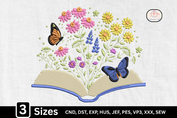 Wildflower Butterfly Book Lover: A Guide to Floral Embroidery for Readers